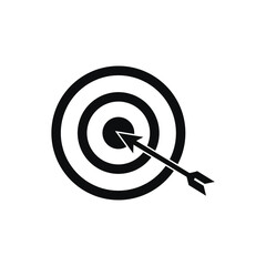 target and arrow icon vector. business template achievement flat simple