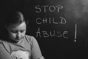 Stop violence against children concept.