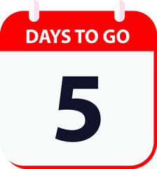 days to go last countdown icon 5 days go vector image.