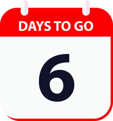 days to go last countdown icon 6 days go vector image.