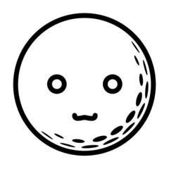 It is an illustration of a happy face of a golf ball.