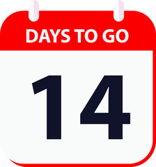 days to go last countdown icon 14days go vector image.