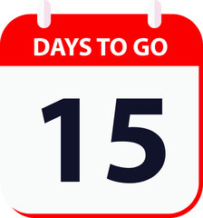 days to go last countdown icon 15 days go vector image.