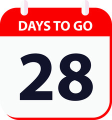 days to go last countdown icon 28 days go vector image.
