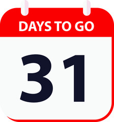 days to go last countdown icon 31 days go vector image.