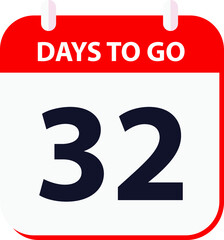 days to go last countdown icon 32 days go vector image.
