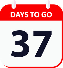 days to go last countdown icon 37 days go vector image.