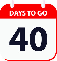 days to go last countdown icon 40 days go vector image.