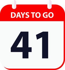 days to go last countdown icon 41 days go vector image.