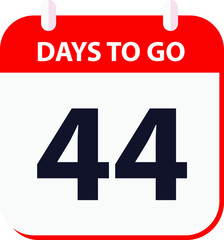 days to go last countdown icon 44 days go vector image.