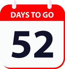 days to go last countdown icon 52 days go vector image.