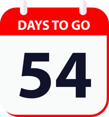 days to go last countdown icon 54 days go vector image.