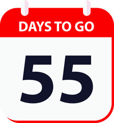 days to go last countdown icon 55 days go vector image.