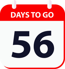 days to go last countdown icon 56 days go vector image.
