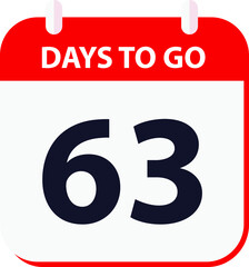days to go last countdown icon 63 days go vector image.