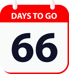 days to go last countdown icon 66 days go vector image.