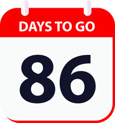 days to go last countdown icon 86 days go vector image.