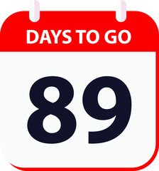 days to go last countdown icon 89 days go vector image.