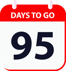 days to go last countdown icon 95 days go vector image.