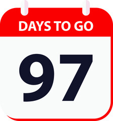 days to go last countdown icon 97 days go vector image.