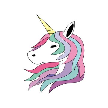 unicorn logo template. myth horse head sign and symbol.