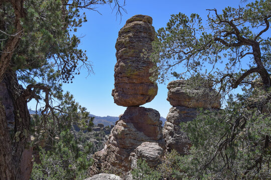 Balancing rocks and hoodoos at Chiricahua National Monument, Arizona, United States of America