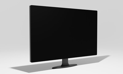 Monitor 3D Render With Shadow.