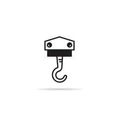 crane hook and pulley icon illustration