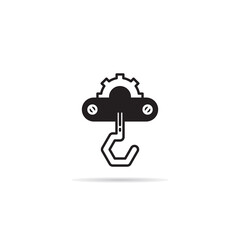 crane hook and pulley icon illustration