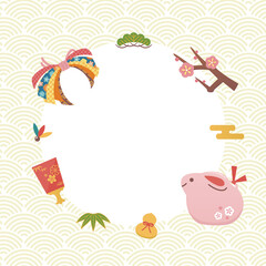 new year greeting card with rabbit 2023