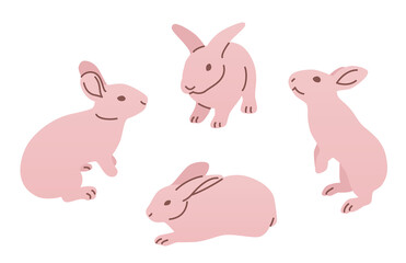 simple illustration of pink rabbit