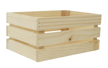 Empty wooden crate isolated on white