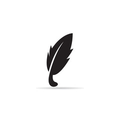 silhouette feather icon vector illustration