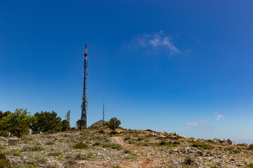 Radio and television transmitter tower above Dubrovnik.