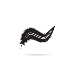 Fototapeta premium silhouette feather icon vector illustration