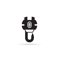 pulley and crane hook icon vector illustration