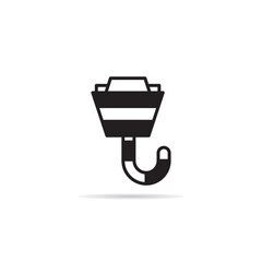 industrial crane hook and hoisting icon