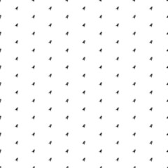 Square seamless background pattern from geometric shapes. The pattern is evenly filled with small black rocket symbols. Vector illustration on white background