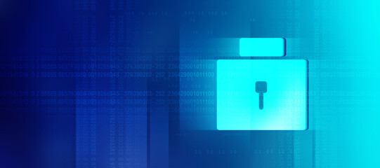 2d illustration Safety concept: Closed Padlock on digital background
