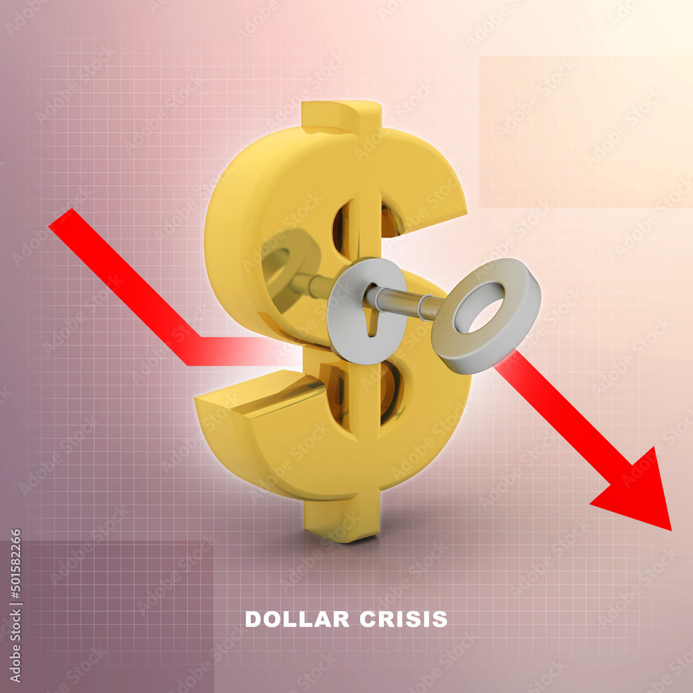 Poster 3d rendering insert key dollar symbol
