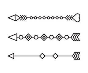 tribal arrows separator vector illustration