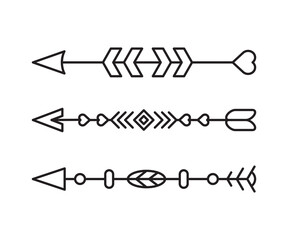 tribal arrows separator vector illustration