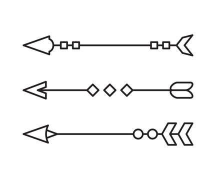 tribal arrows separator vector illustration