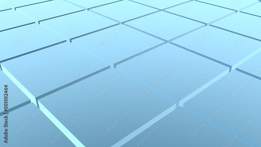 Poster abstract blue cube background 3d rendering.