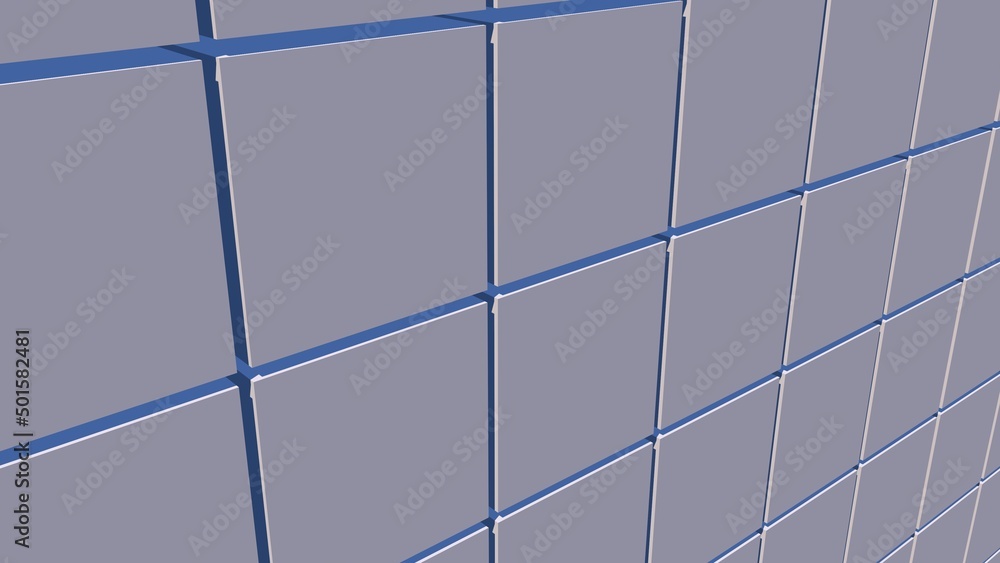 Poster screensaver of gray cubes. 3d rendering.
