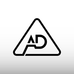 AD triangle Creative Modern Business Typography Vector Template. AD Letter Logo Design Vector.