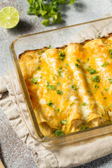 Homemade Mexican Tomatillo Green Enchiladas