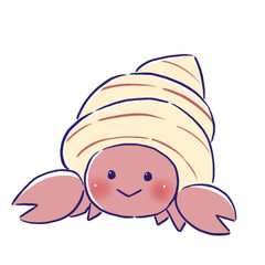 ピンクのヤドカリ