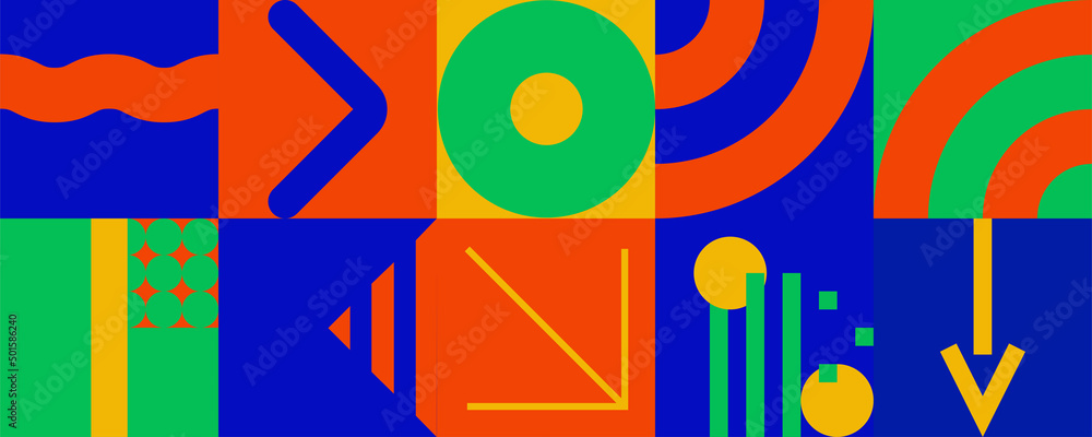 Poster abstract geometric vector pattern design with simple shapes