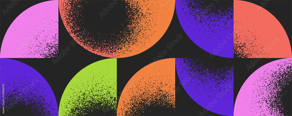 Poster circular abstract vector seamless geometric pattern design.